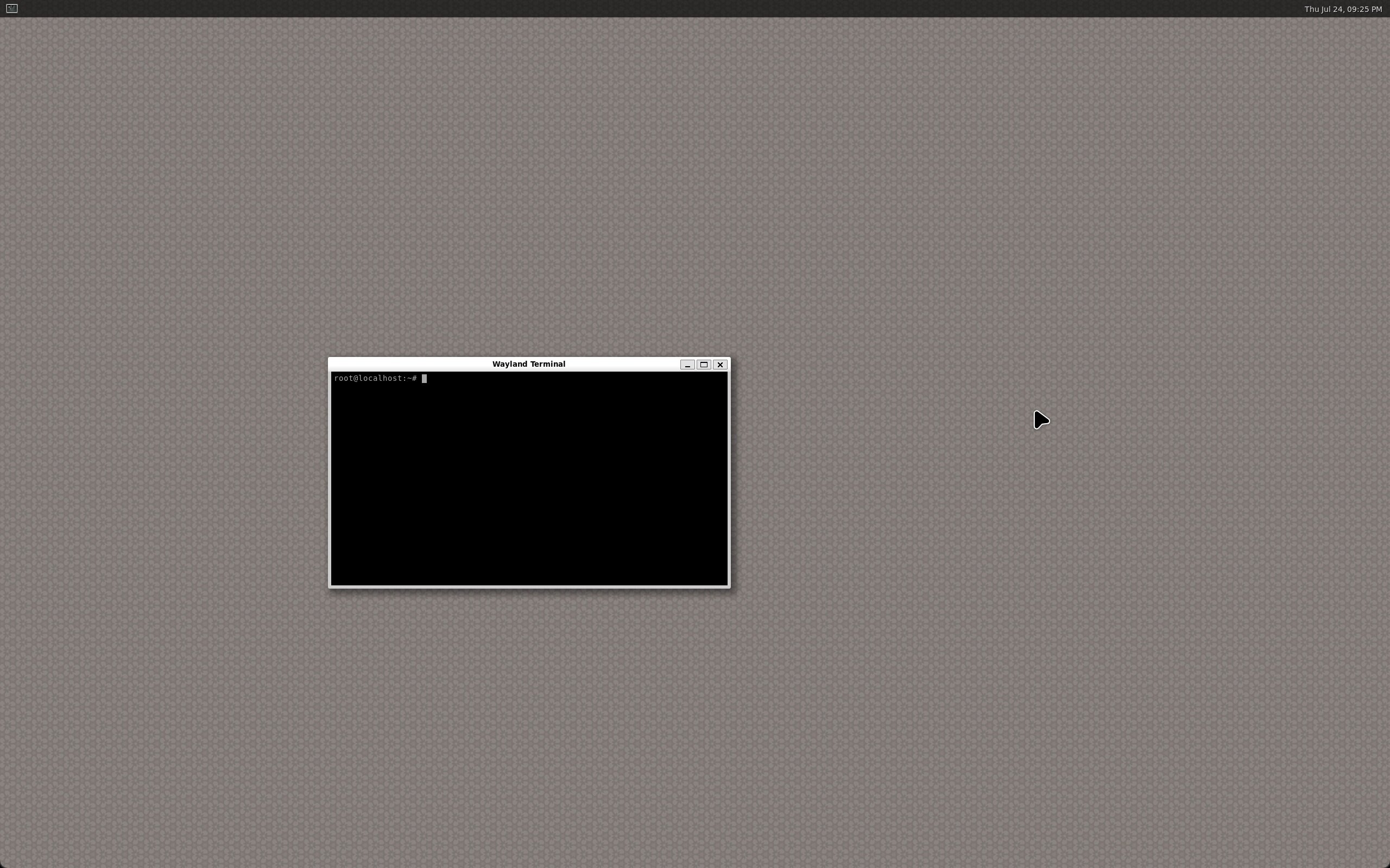 Tela inicial de Weston em julho de 2025 Android Canary Build