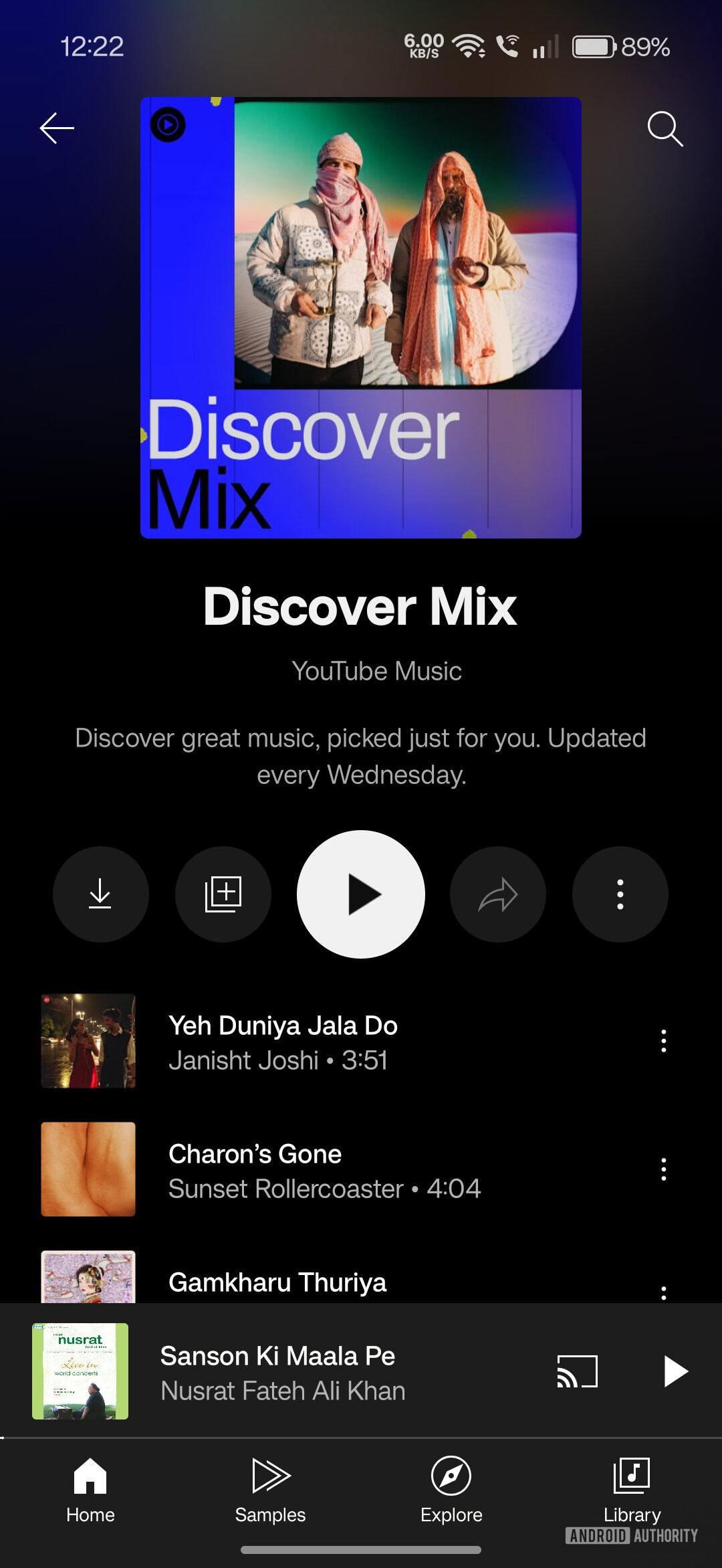 YouTube Music Weekly Discover Feed