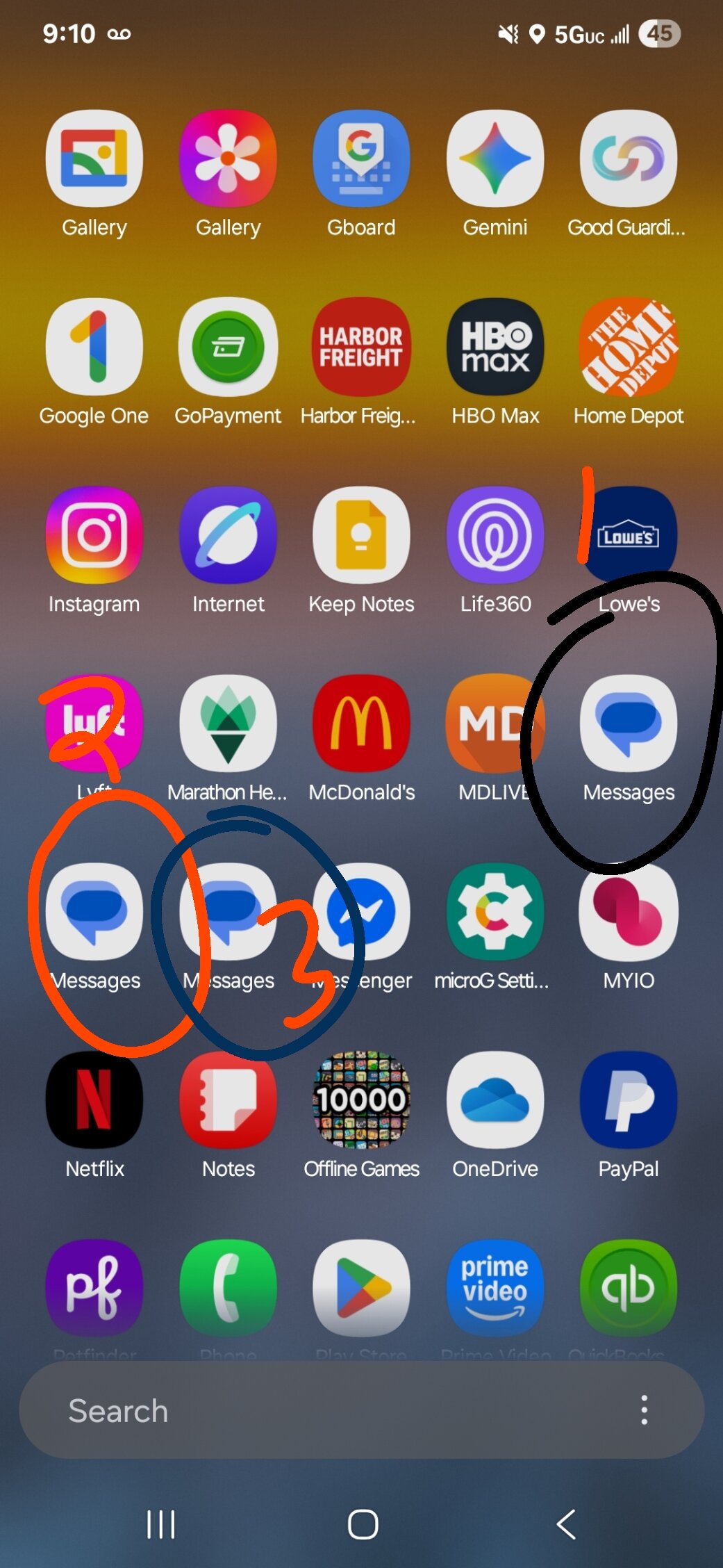 Mensagens do Google Beta Bug Três ícones na gaveta de aplicativos 2