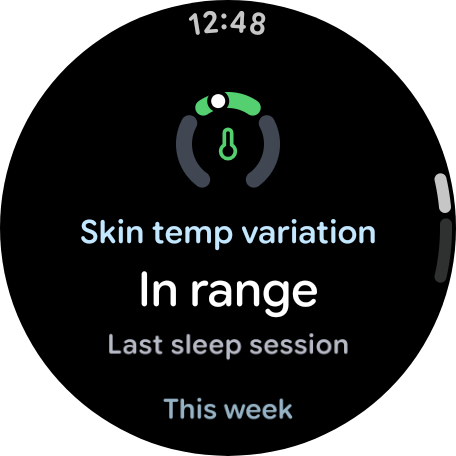 Pixel Watch Fitbit App App Skin Temp Variação Novo