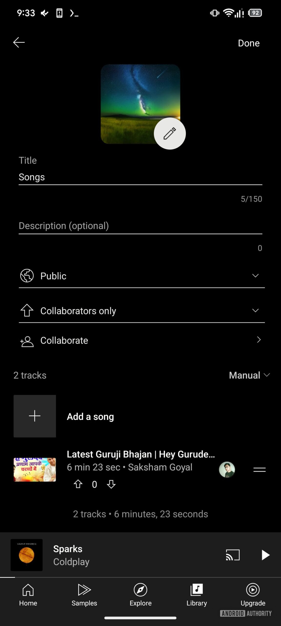 Lista de reprodução de edição de música do youtube