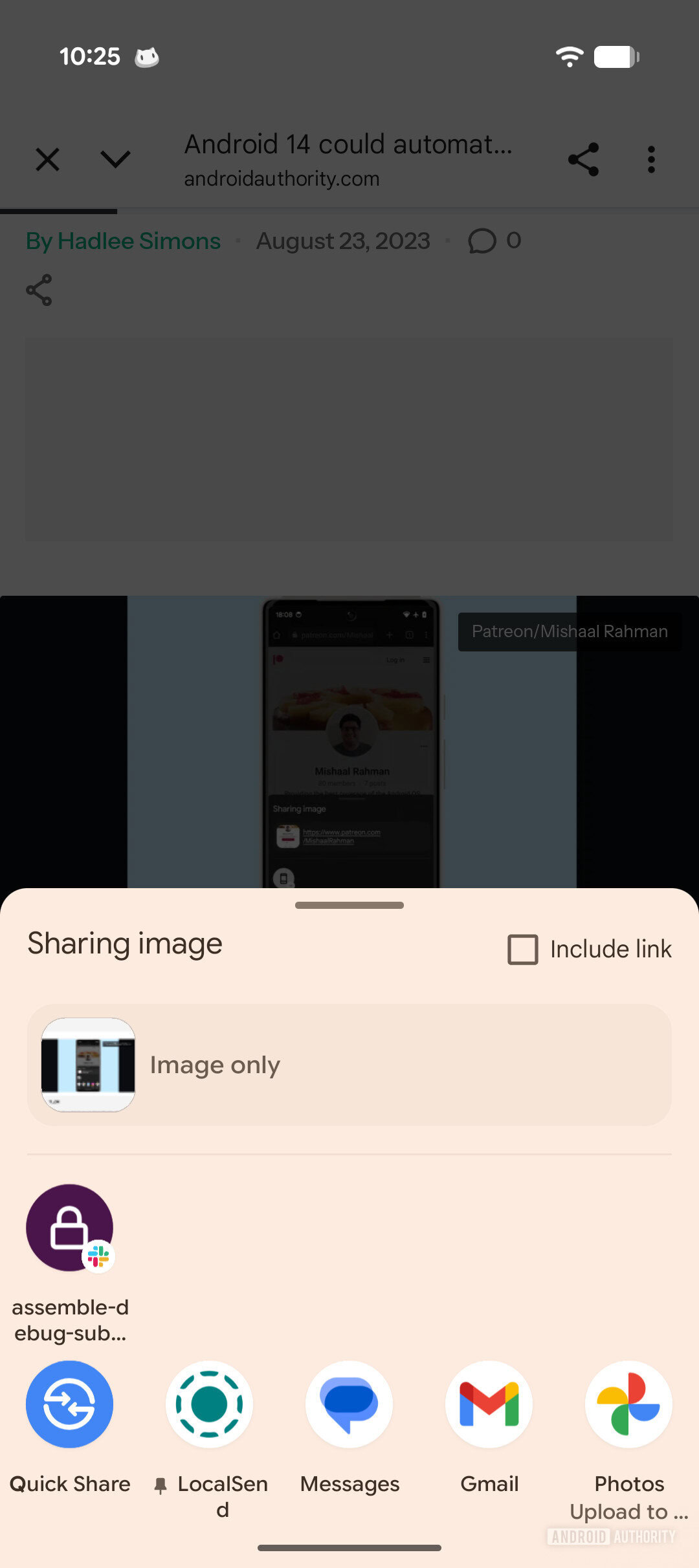 Android Canary Screenshot URL AssembledeBug 1