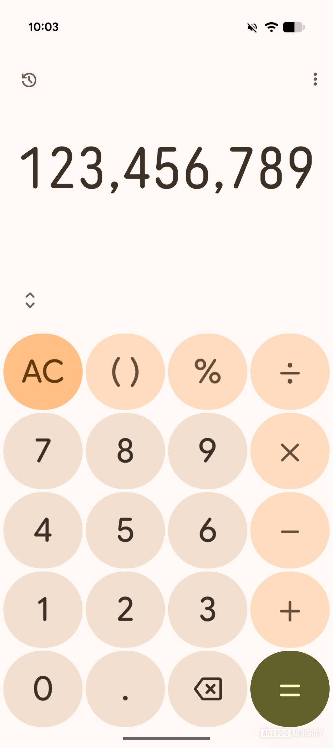 Calculadora do Google Novo modo de luz de design