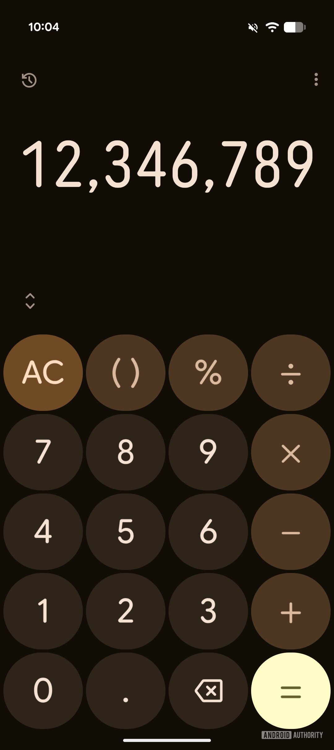 Calculadora do Google Redesenhe tema escuro
