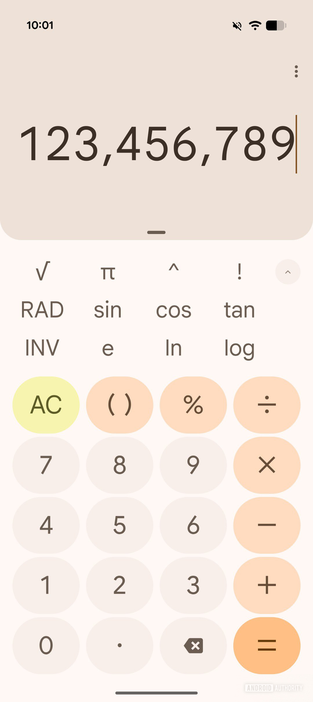Calculadora do Google Funções científicas de design antigo