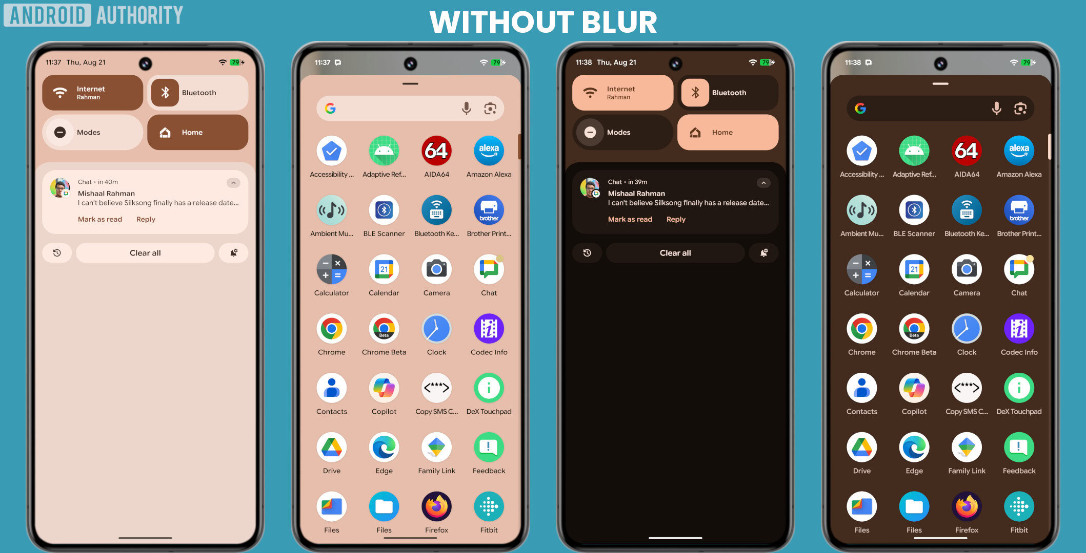 Material 3 UI expressiva em pixels sem borrão de fundo