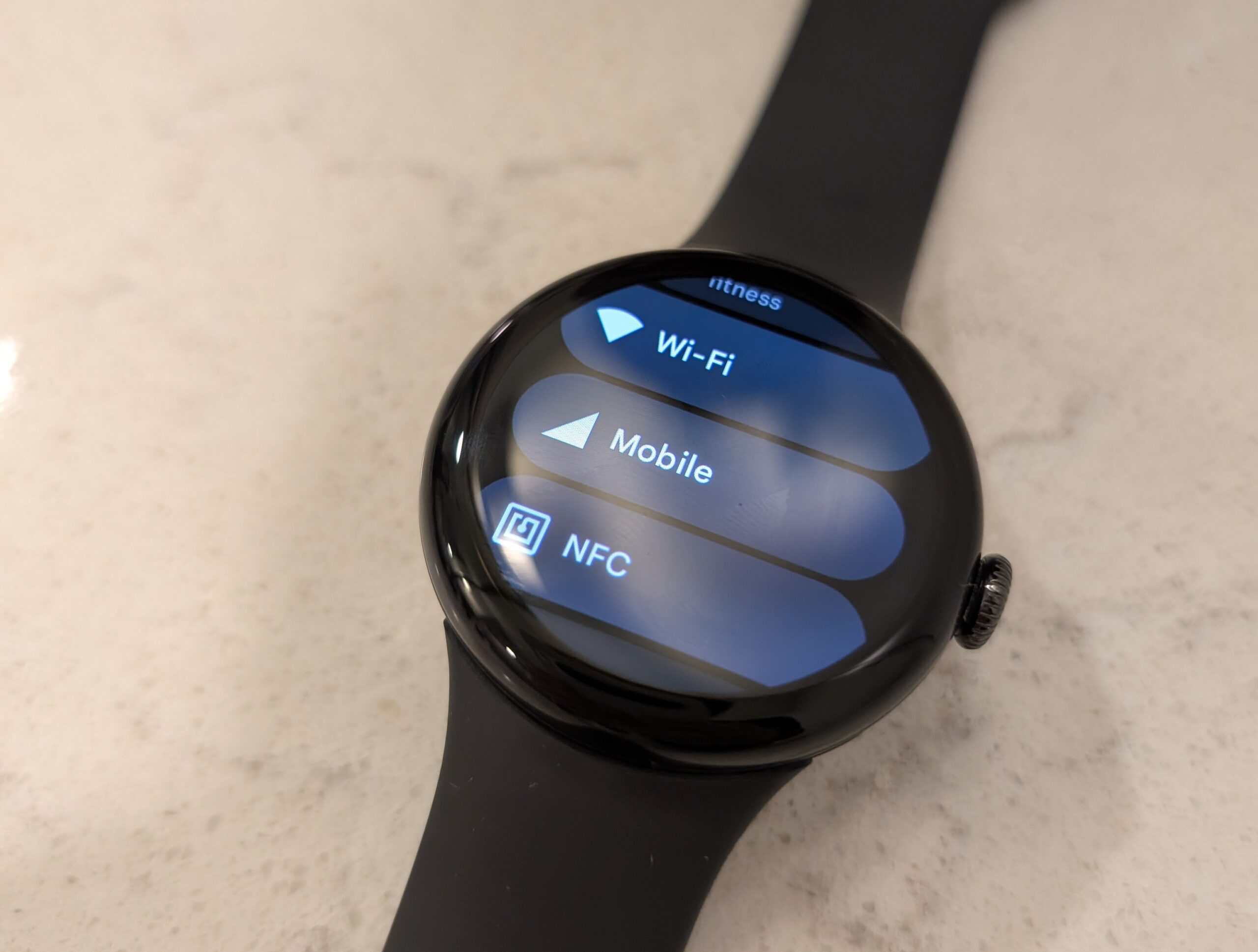 Pixel Watch 3 mostrando configurações de conexão Pixel Watch 3 mostrando configurações de conexão