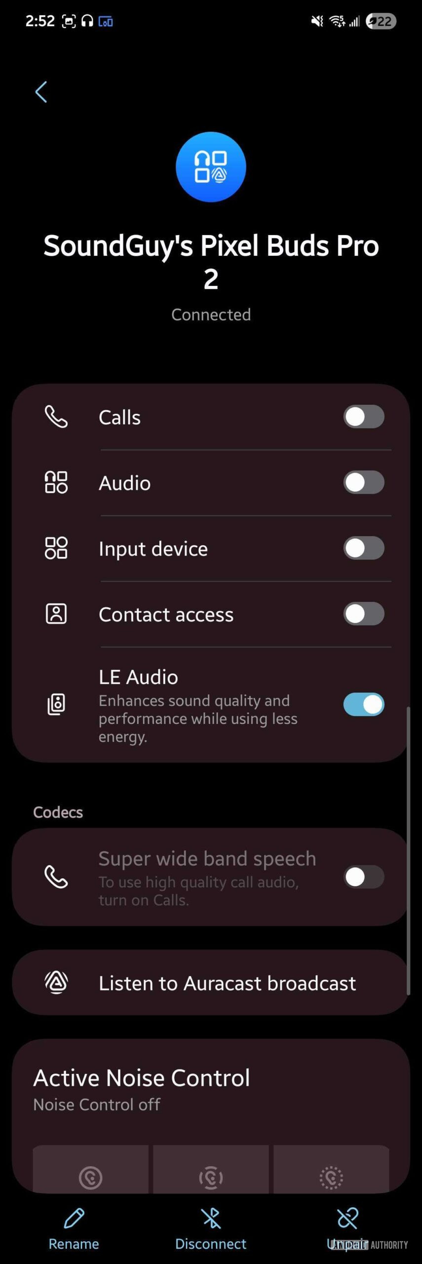 Pixel Buds Pro 2 conectado ao Samsung Galaxy S25