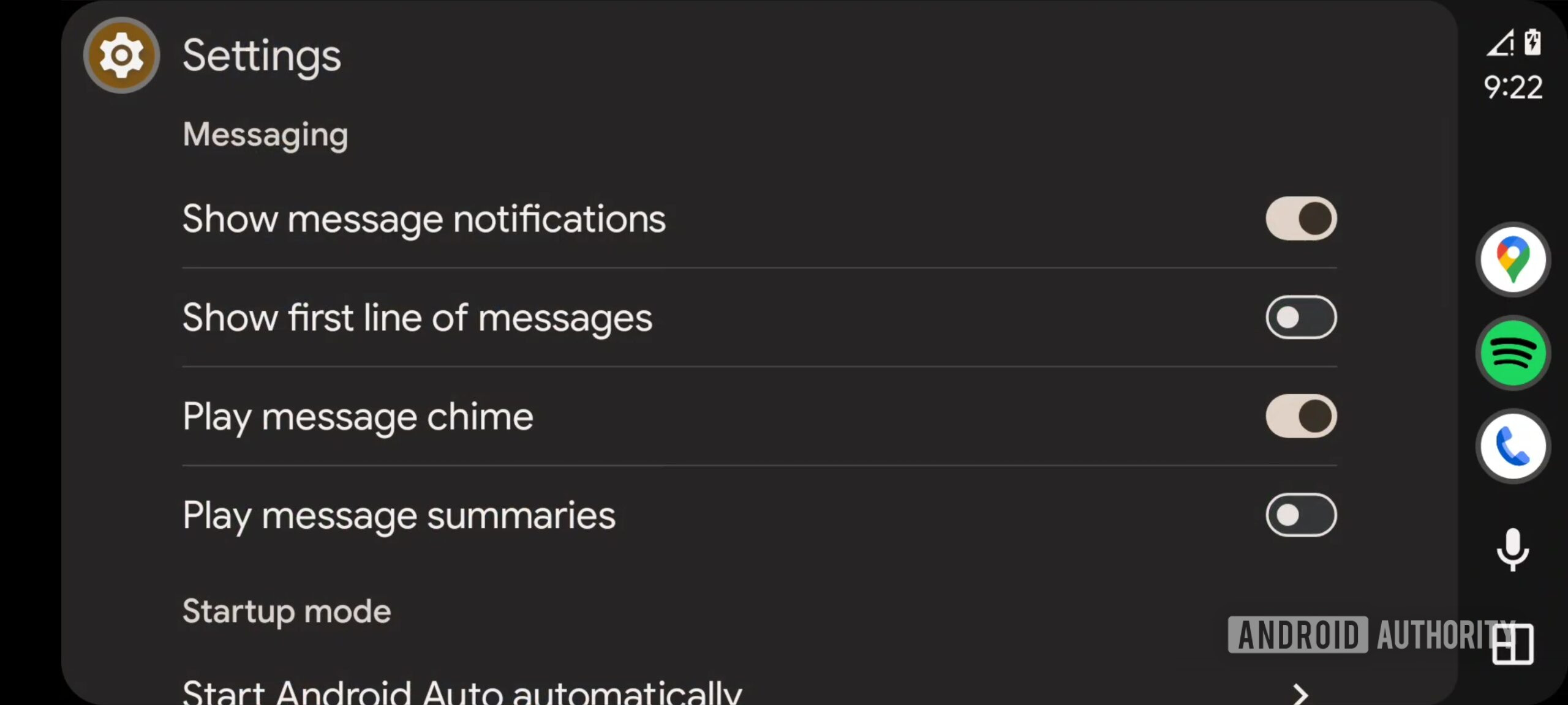 Android Auto -próximo Modo Dark