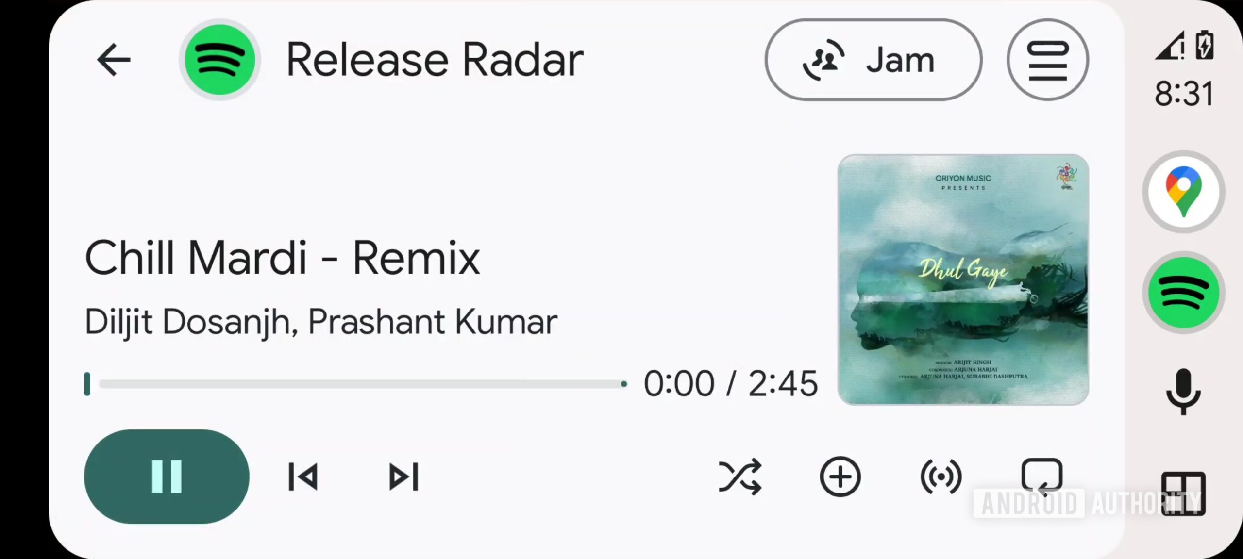 Spotify no Android Auto usando a nova interface do usuário de mídia modelo (3)