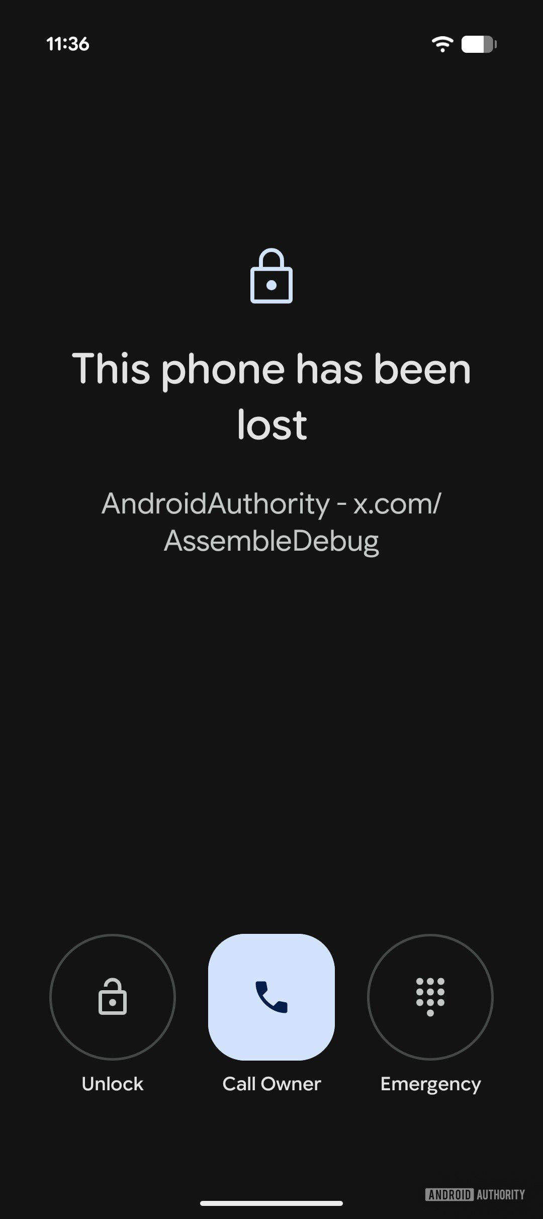 Encontre hub perdido telefone nova tela