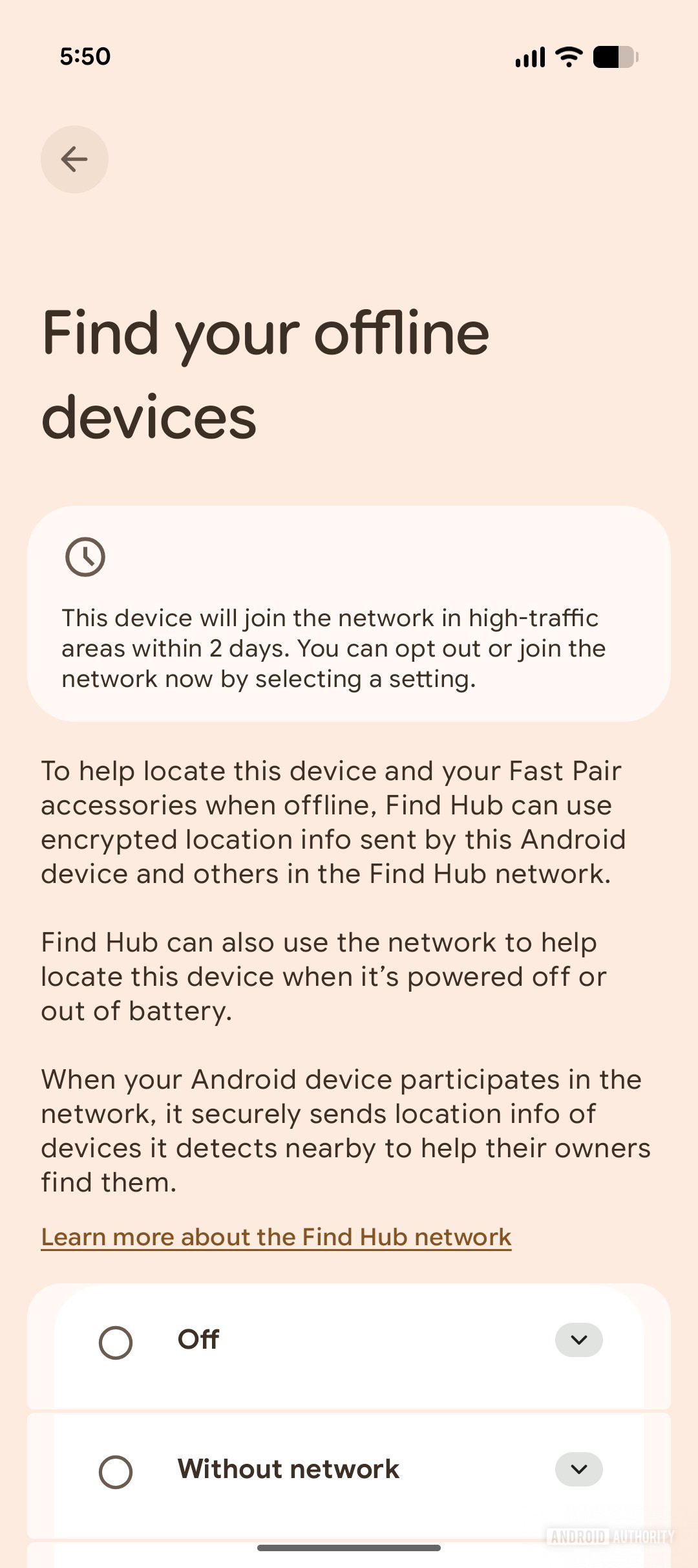Google Find Hub opt em 2 dias