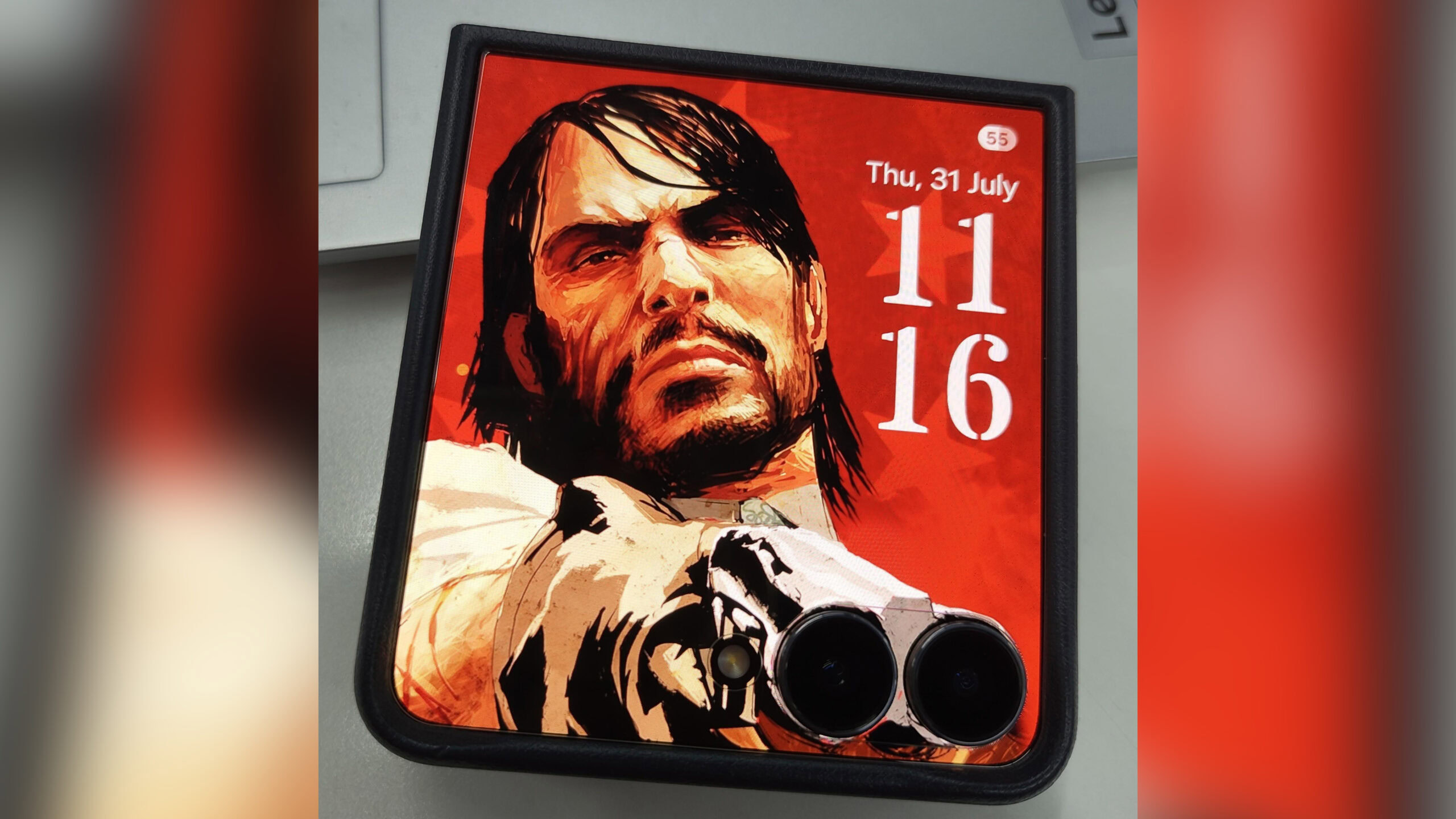 Samsung Galaxy Z Flip 7 Red Dead Redemption Screen Wallpaper em destaque Samsung Galaxy Z Flip 7 Red Dead Redemption Screen Wallpaper em destaque