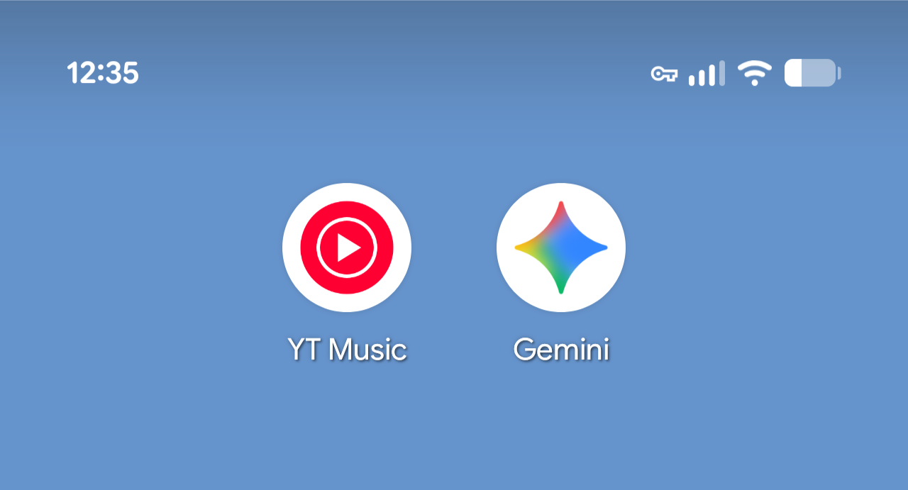 Ícones de aplicativos de música de Gêmeos e YouTube no Android