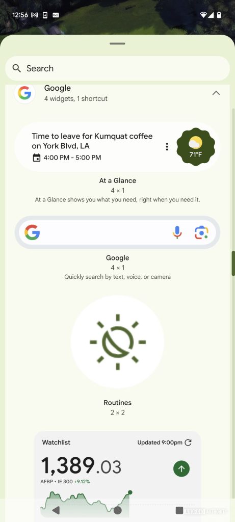 Google Home Drops Rotinas Widget no último beta