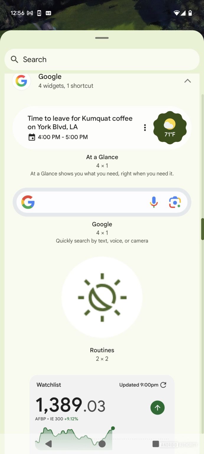 Google Home Drops Rotinas Widget no último beta