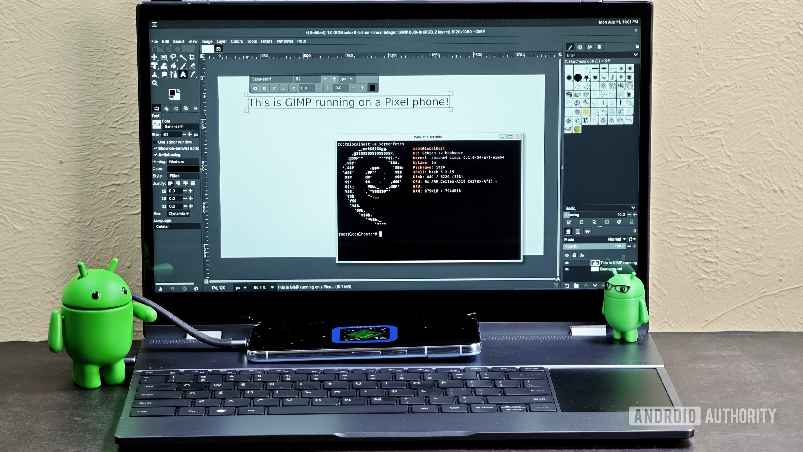 Executando aplicativos Graphica Linux em uma imagem de herói do Pixel Phone