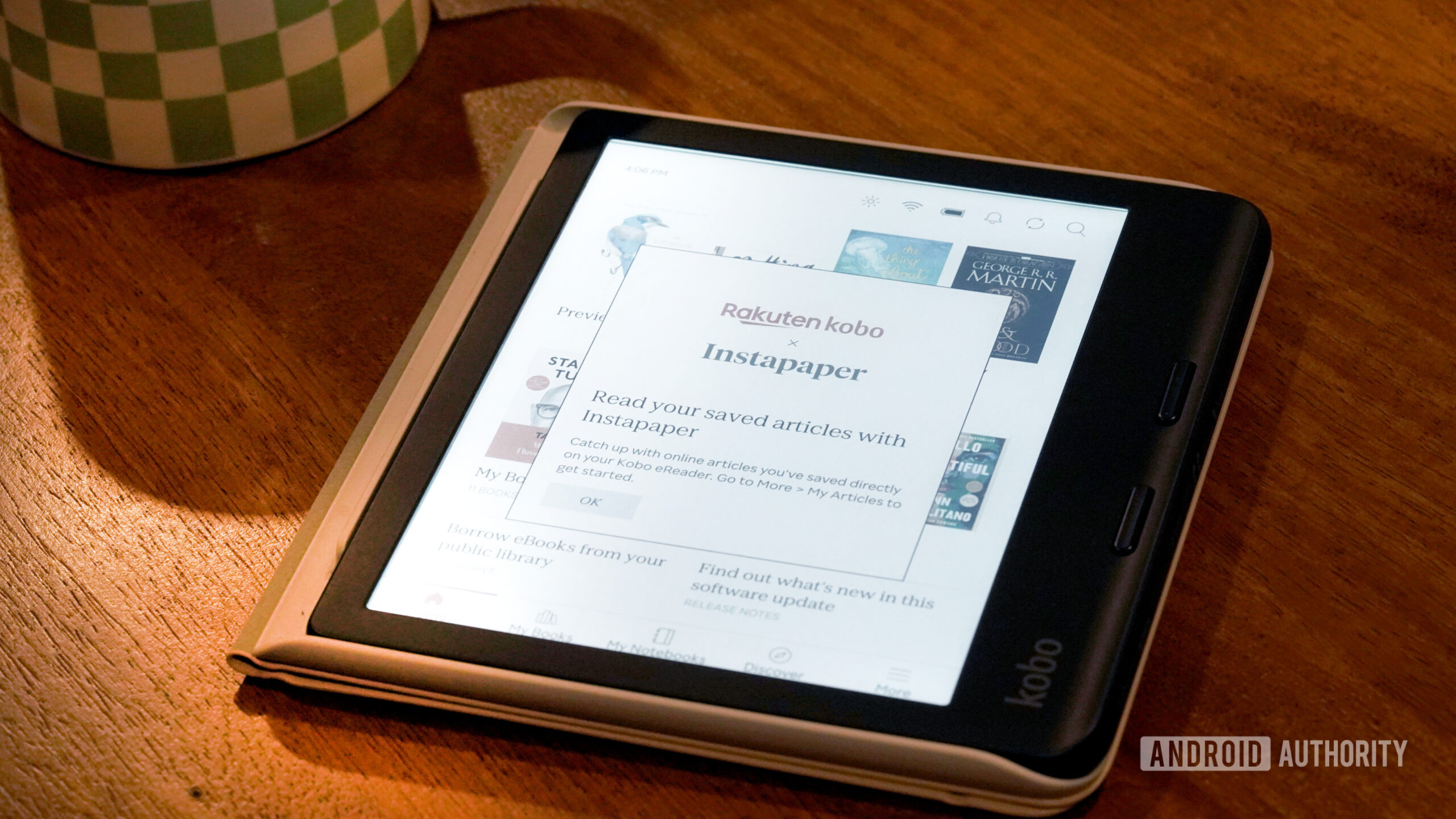 Kobo Libra Color Instapaper Um instapaper de acesso ao usuário em sua cor Kobo Libra.