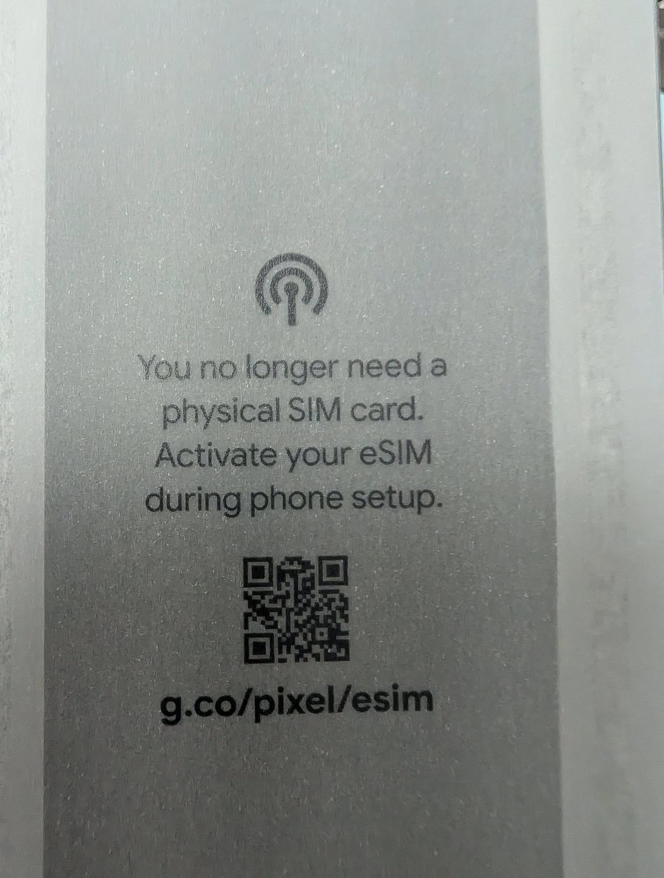 Pixel 10 Label Leak Nenhum sim físico necessário