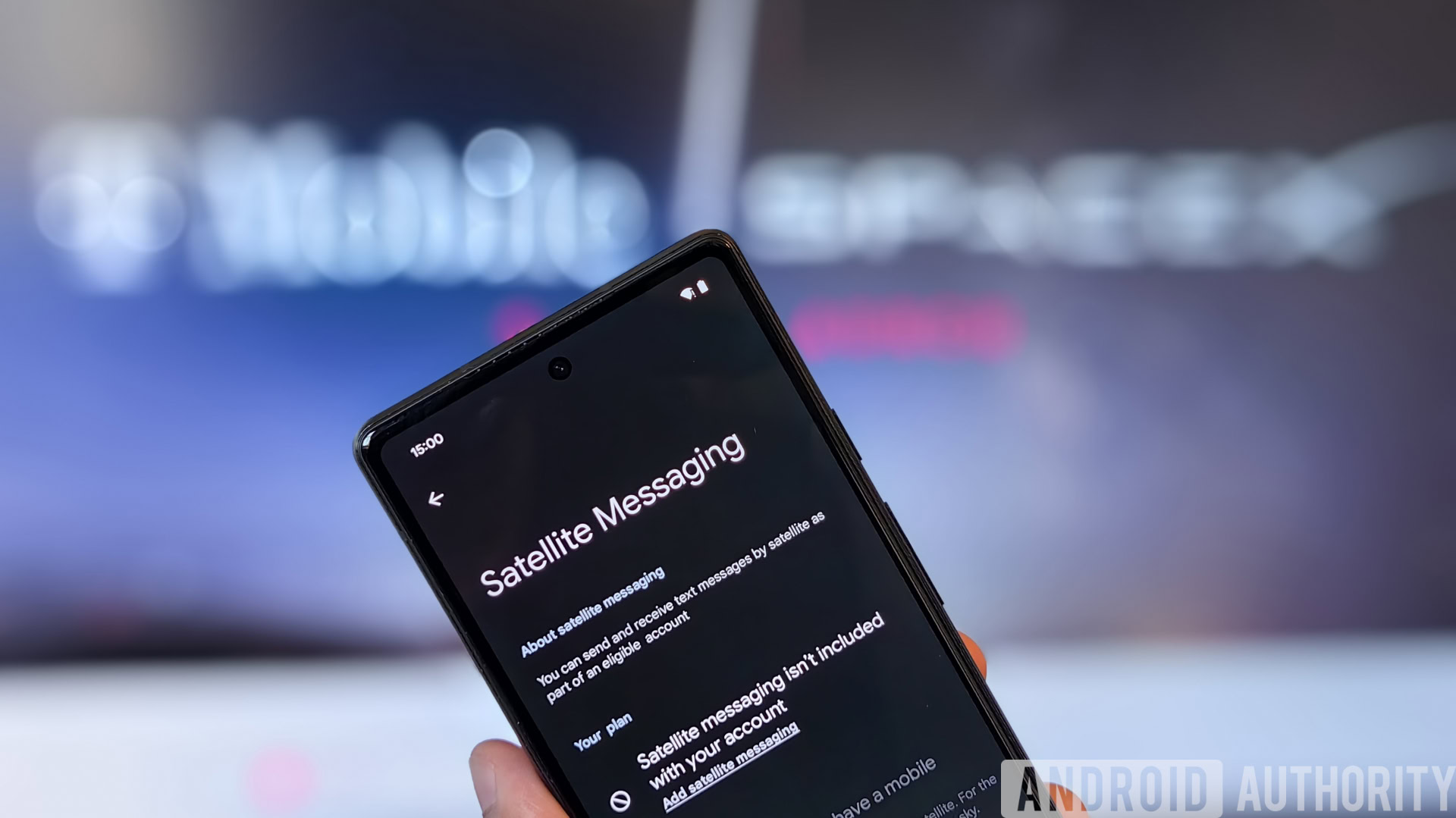 Configurações de mensagens de satélite Android