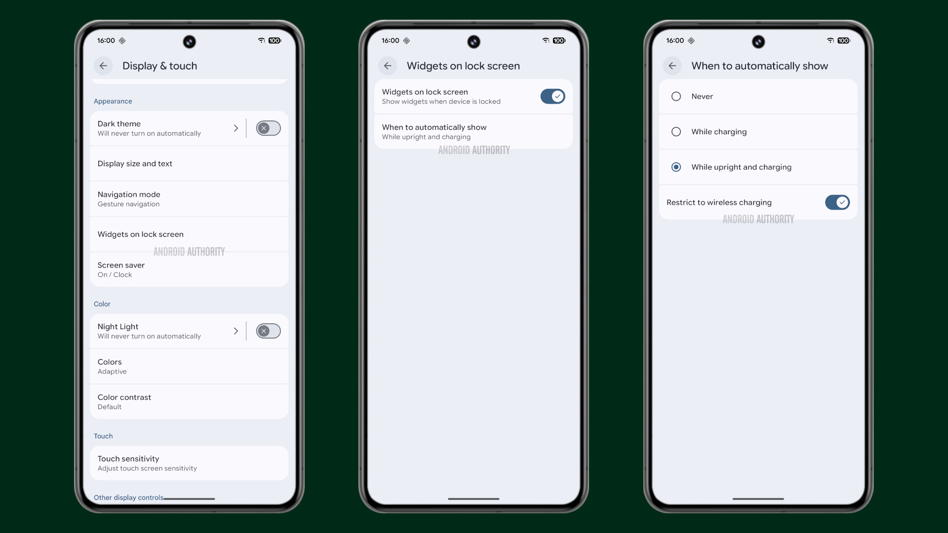 Widgets nas configurações da tela de bloqueio no Android