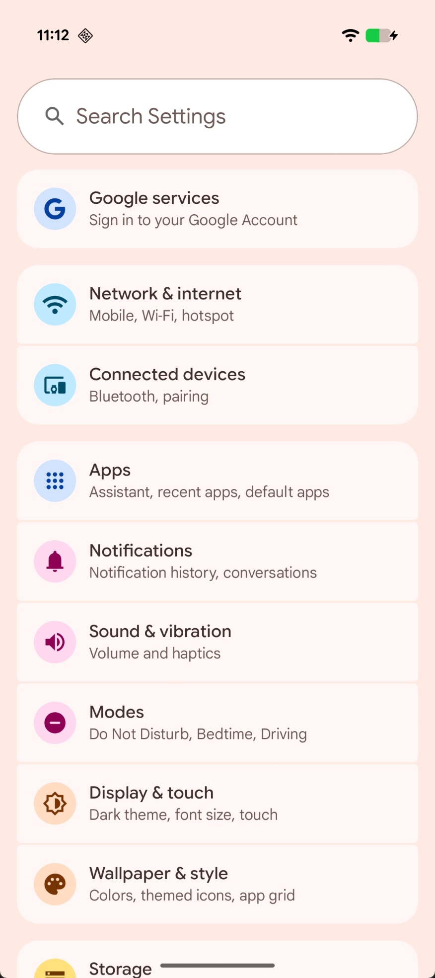 Configurações da página inicial no Android 16 QPR1