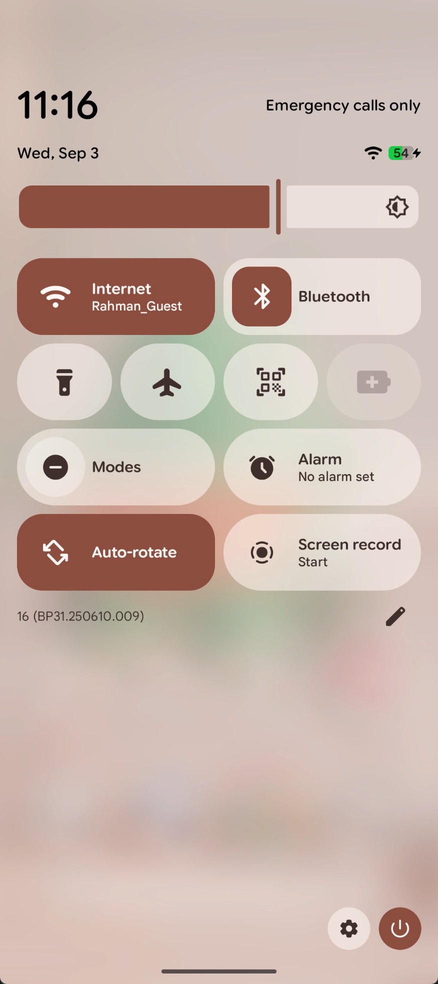 Configurações rápidas no Android 16 QPR1