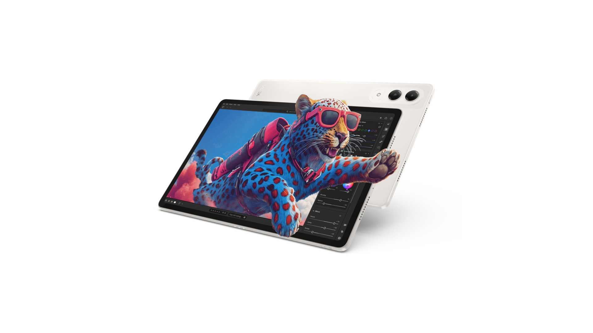Lenovo Yoga Tab Tablet Front and Back em um