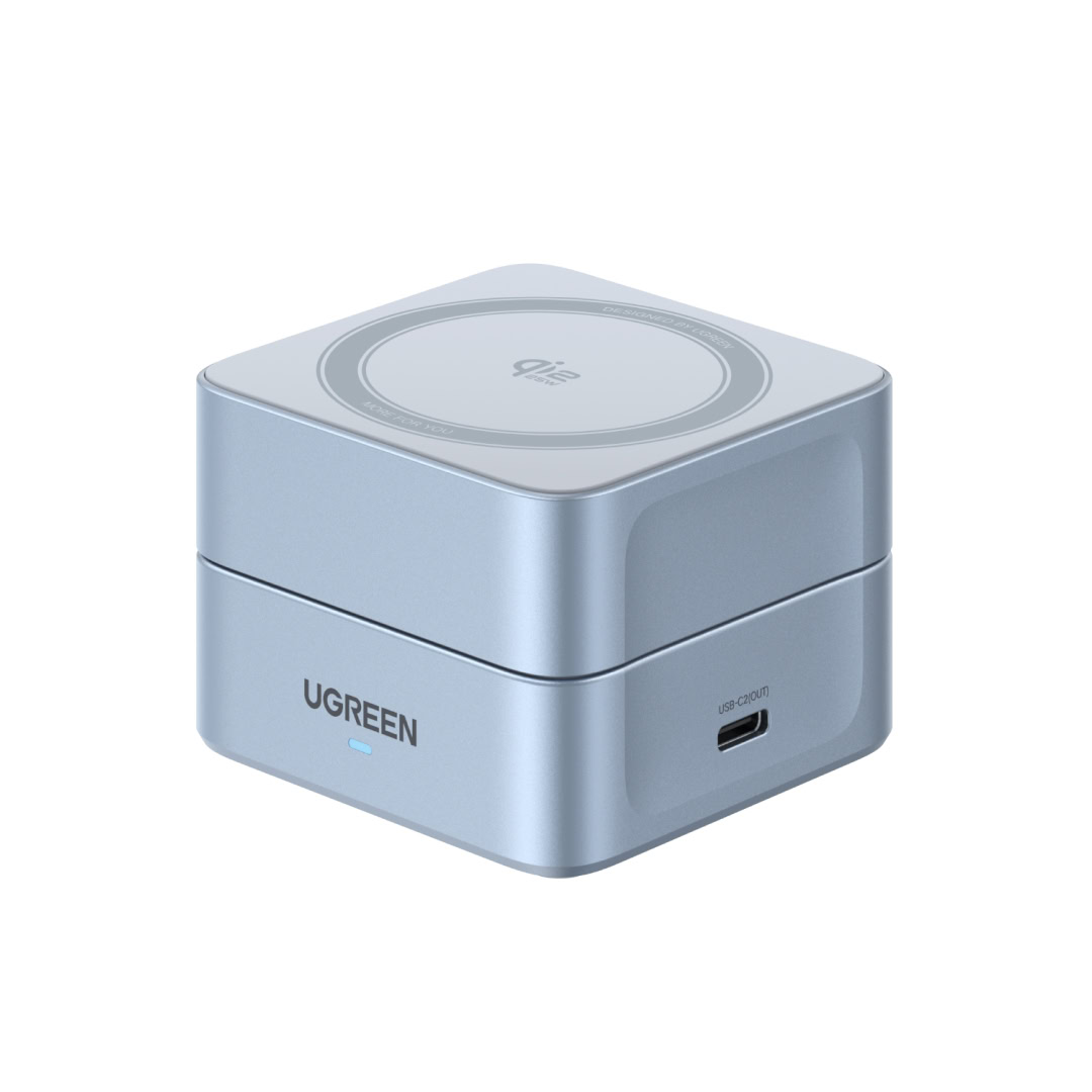 Ugreen Magflow 2 em 1 carregador sem fio magnético 25W (1)