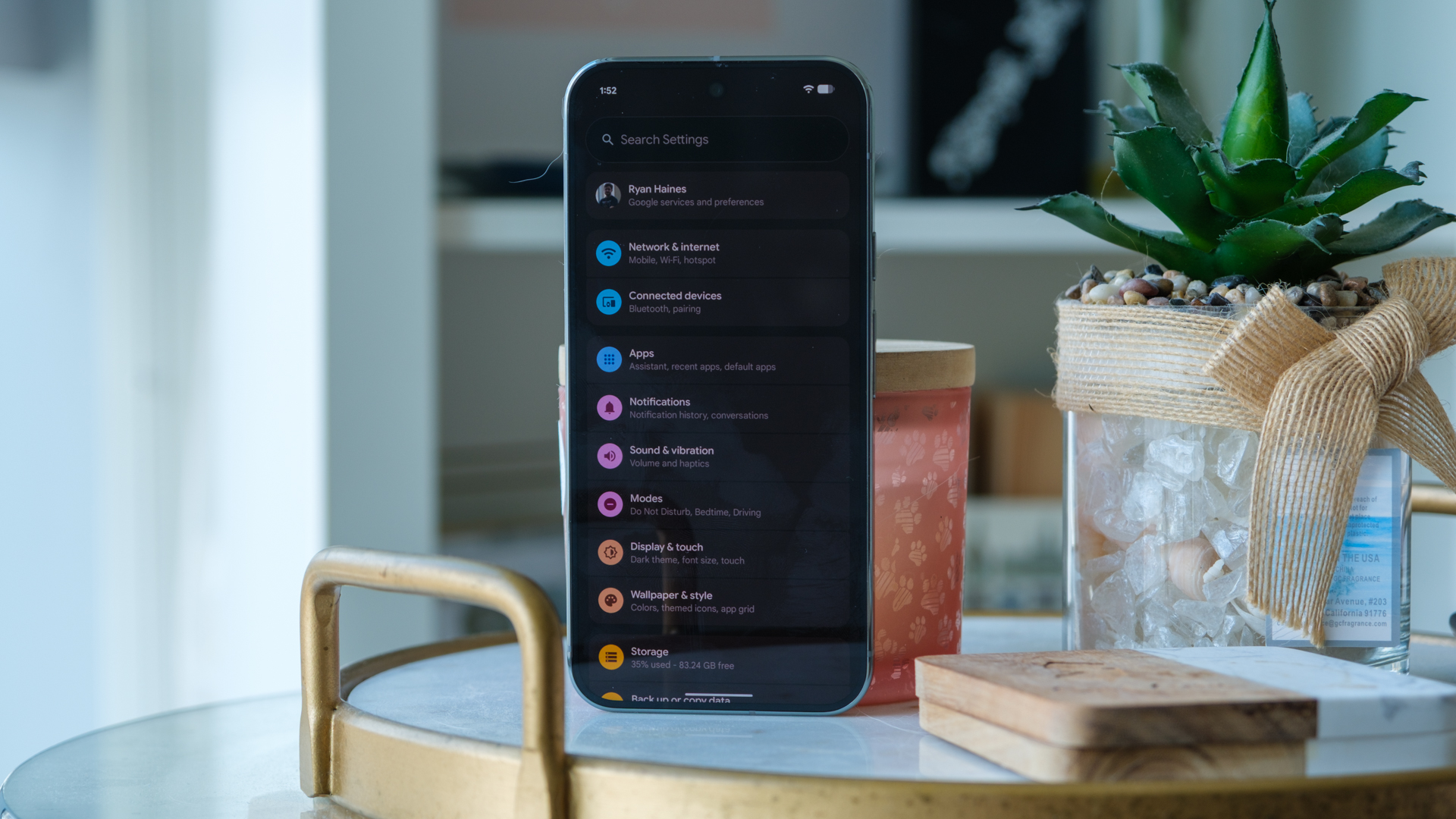 Aplicativo Android 16 QPR1 Pixel 9 Pro Configurações