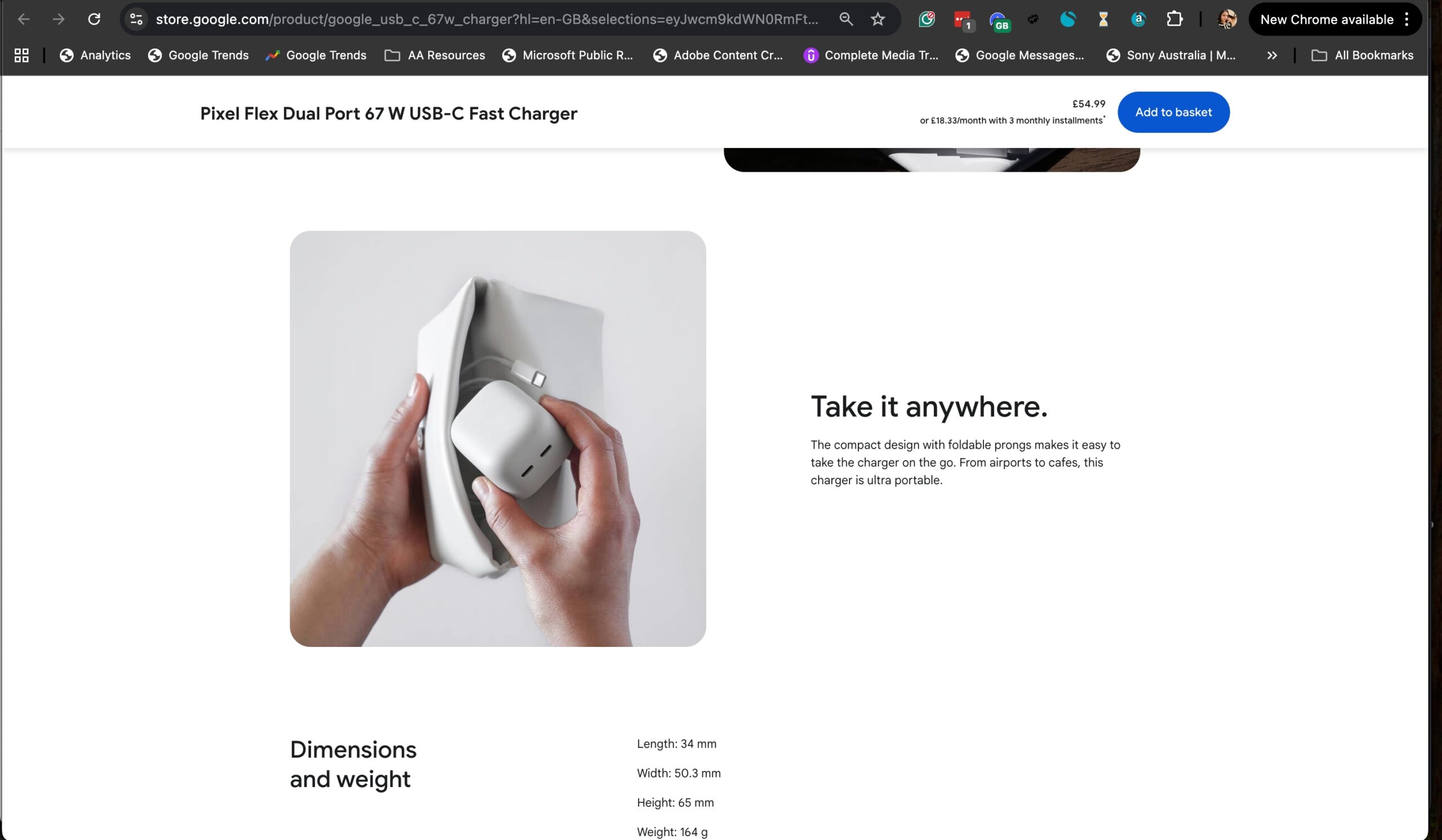 Pixel 67W Charger UK Listagem