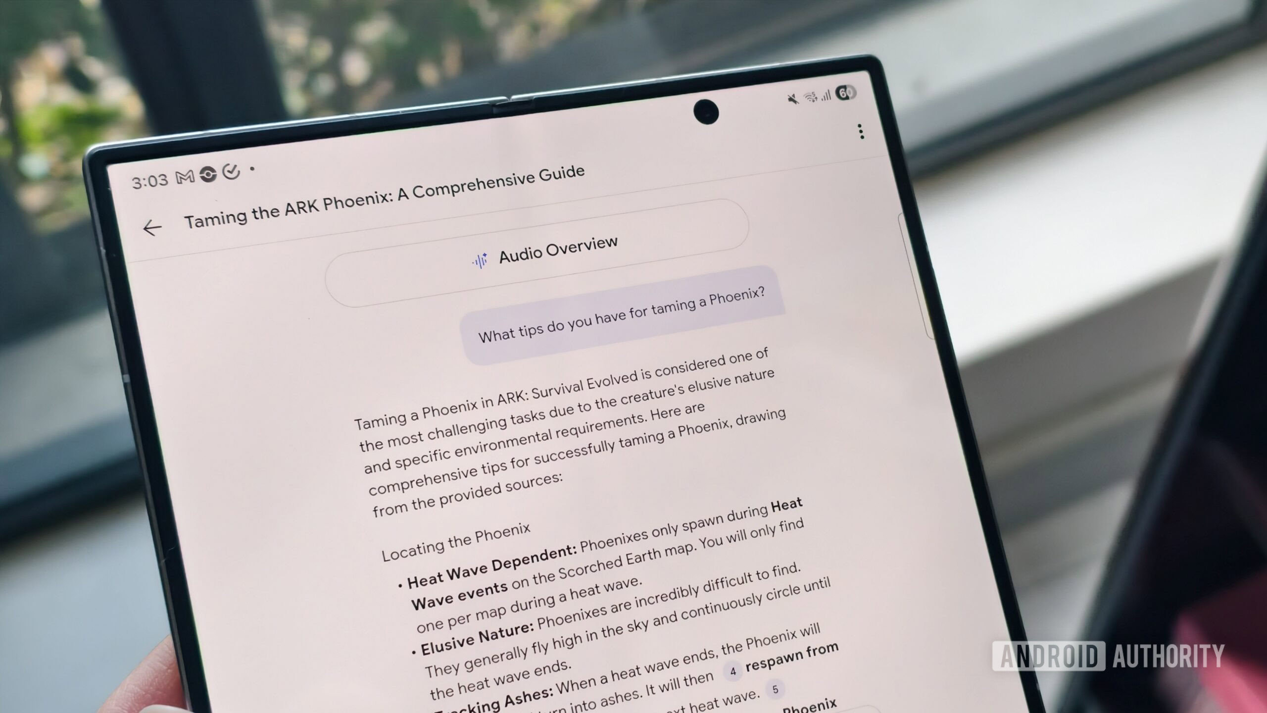 Informações sobre domar um Phoenix no Notebooklm