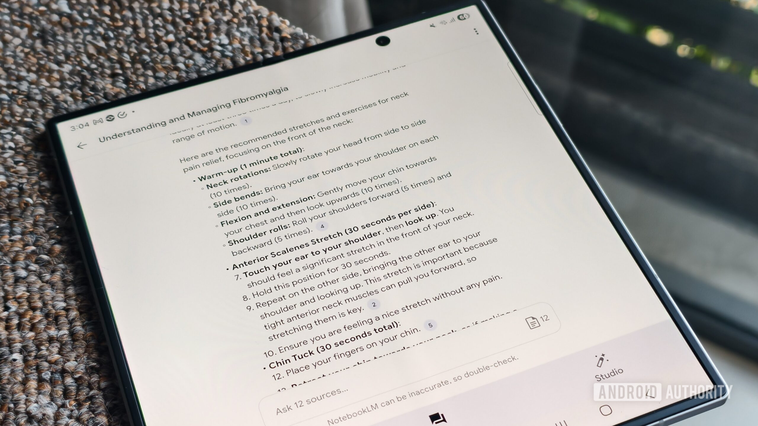 Sugestões de treino no Notebooklm