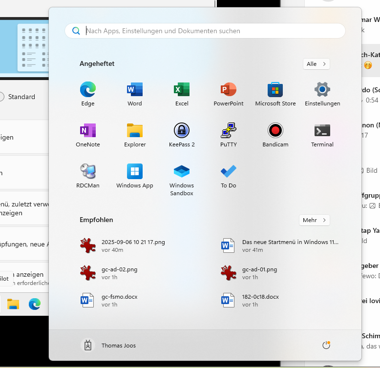 Windows 11 Iniciar o menu na visualização clássica