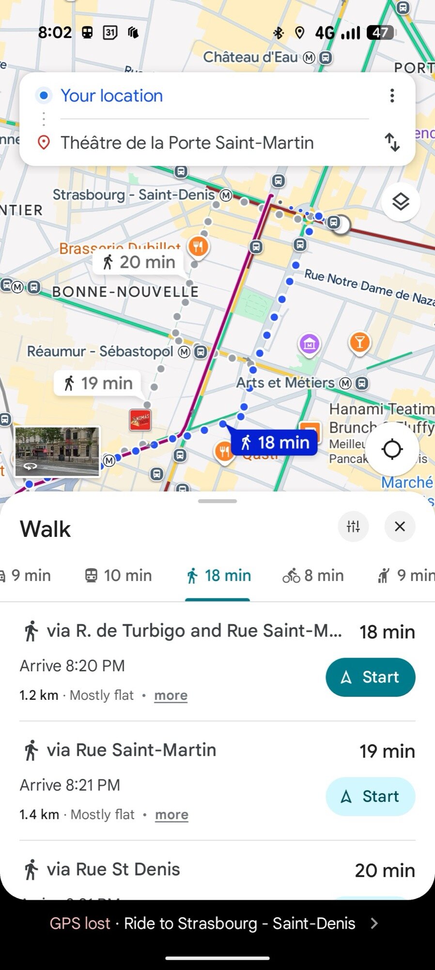 Google Maps Screenshot Transporte Público Instruções Novo 3