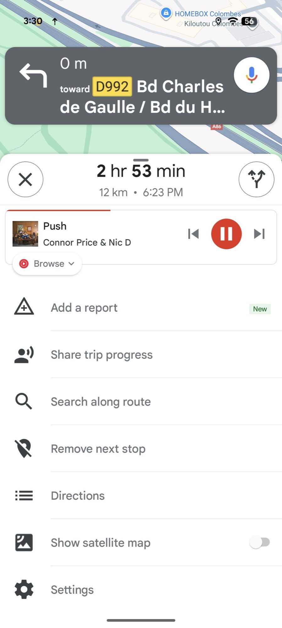 Google Maps ScreenShot Opções de instruções de caminhada Novo Adicionar Relatório 1