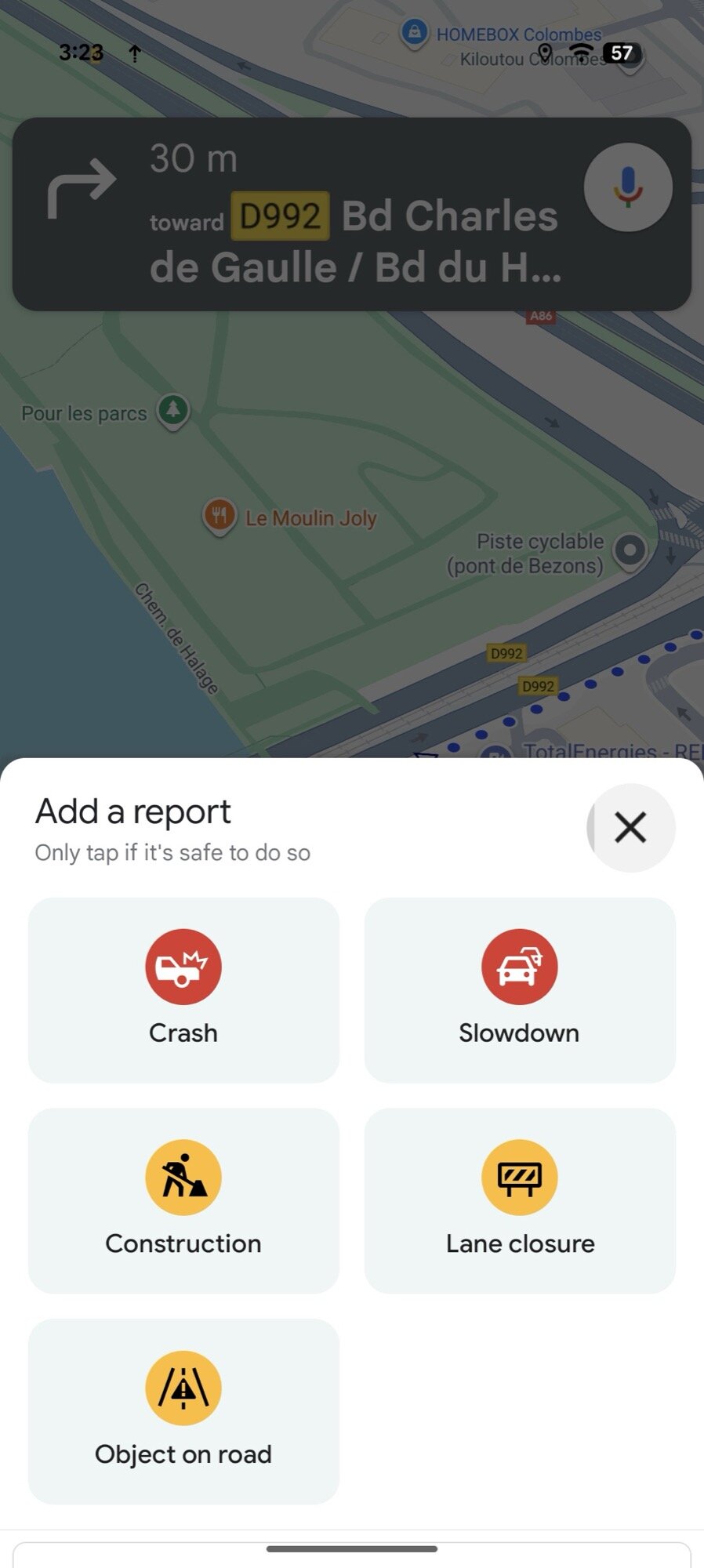 Google Maps ScreenShot Opções de instruções de caminhada Novo Adicionar Relatório 2