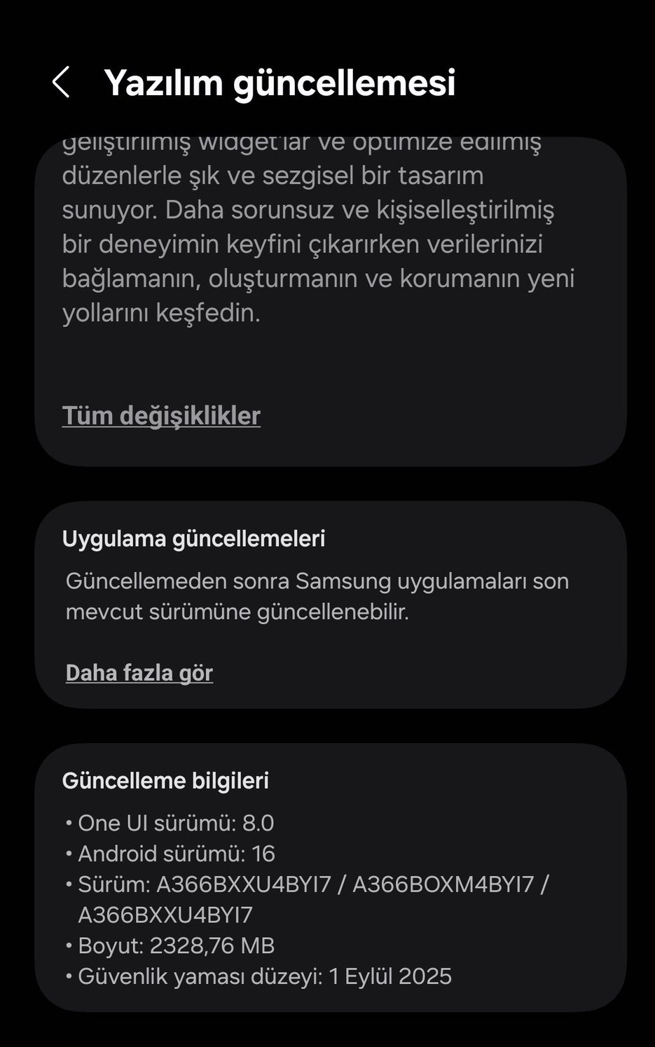 Estável um interface 8 para o Galaxy A36 na Europa e Turquia Estável um interface 8 para o Galaxy A36 na Europa e Turquia