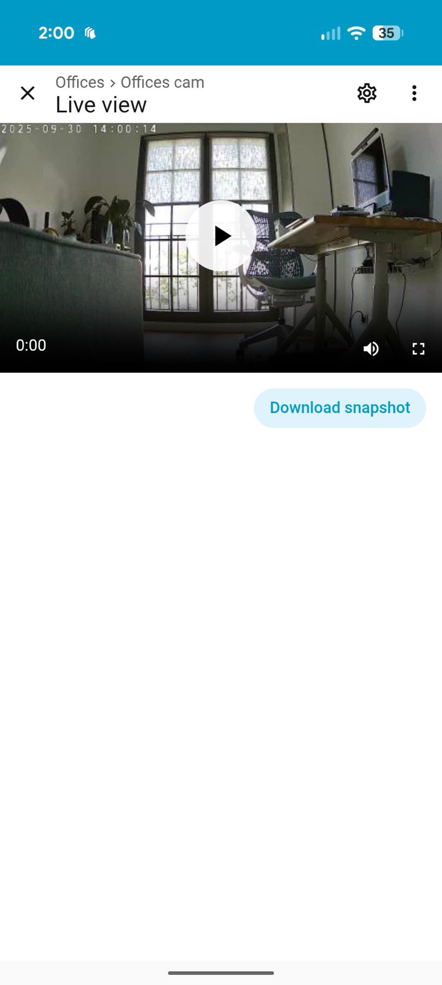 Home Assistant TP Link Tapo C225 Snapshot