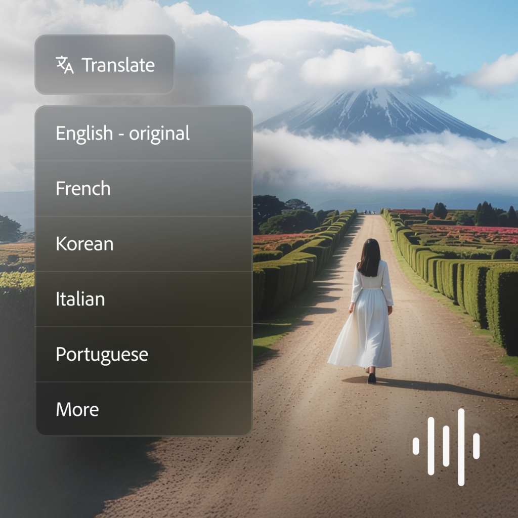 Dubbing de IA abre novos idiomas com Adobe Firefly