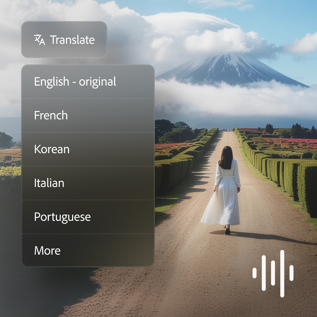 Menu da Adobe Firefly