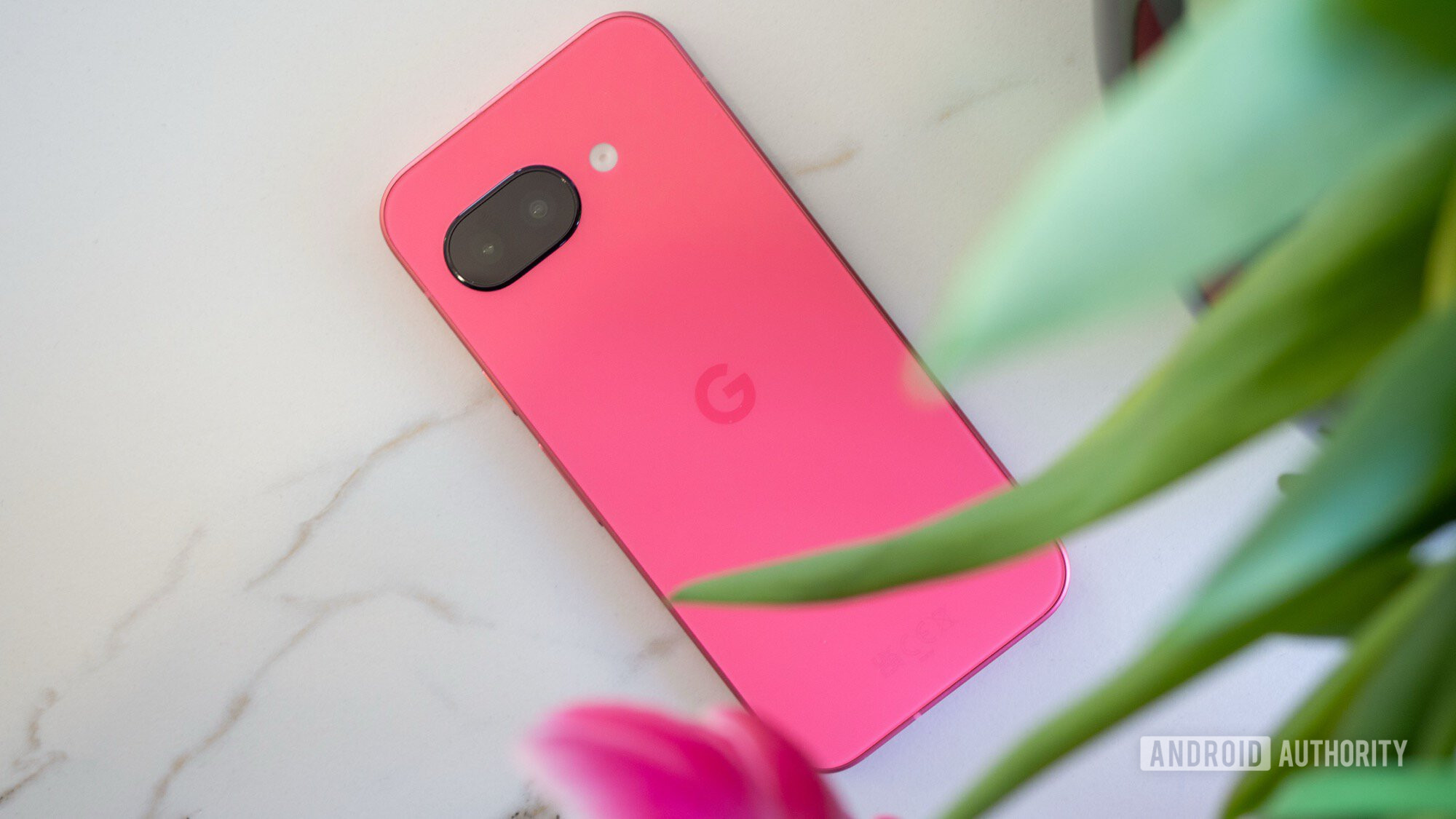 Google Pixel 9A de volta peony rosa 5 Google Pixel 9A de volta peony rosa 5