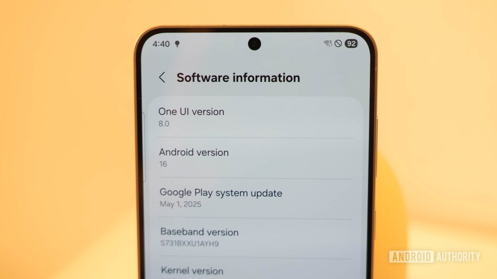Galaxy S25 Fe se torna o primeiro em série a obter um estábulo de uma interface do usuário 8