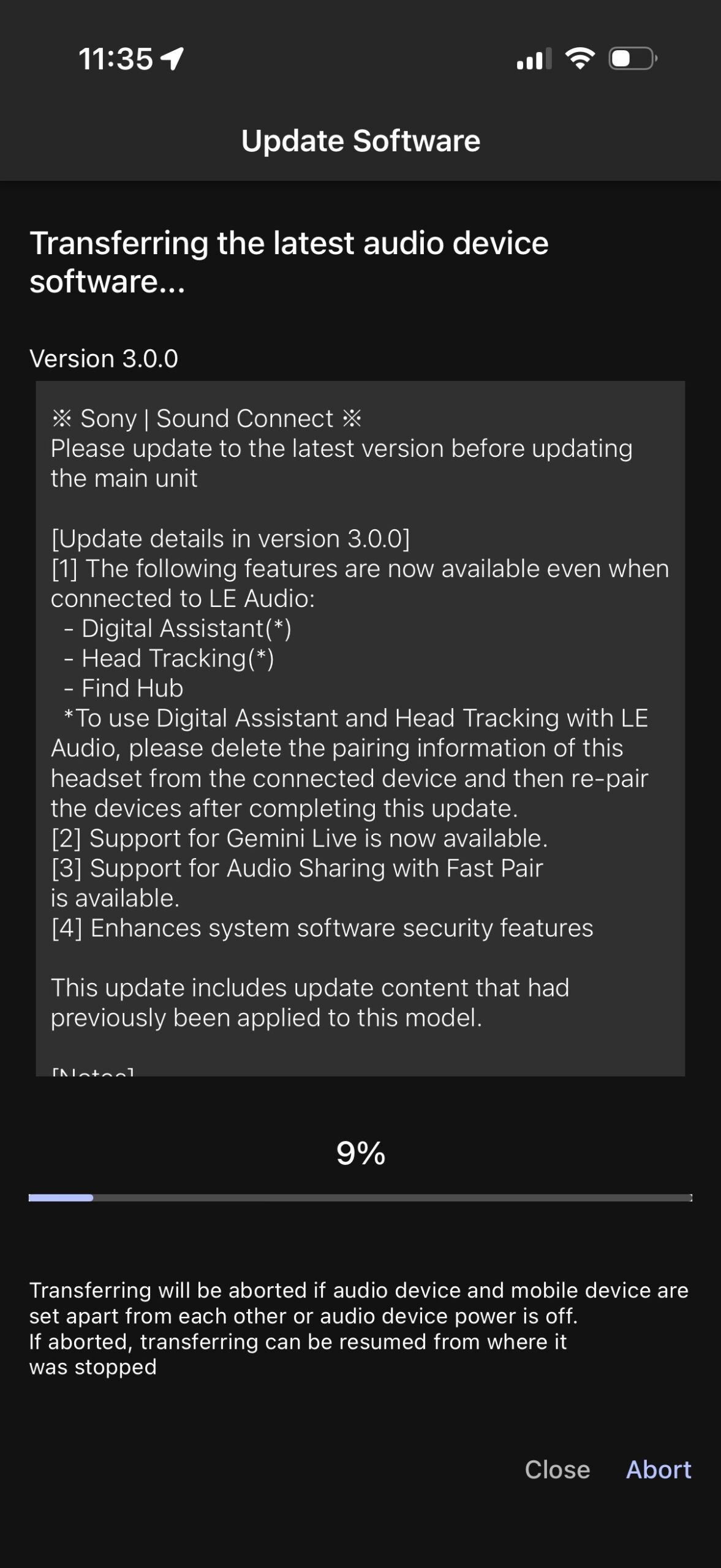 Sony WH 1000XM6 Update Gemini Live Fast Par Compartilhar de áudio