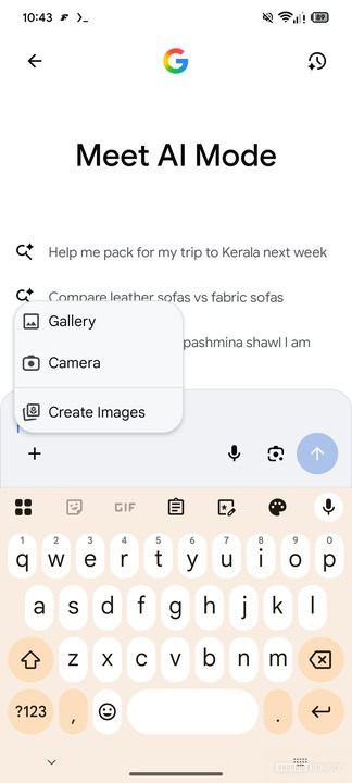 Google AI Modo Criar imagem