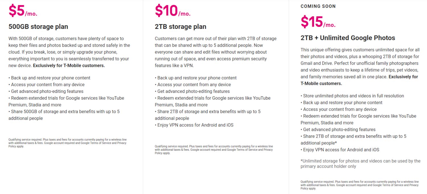 T Mobile Google One Preço