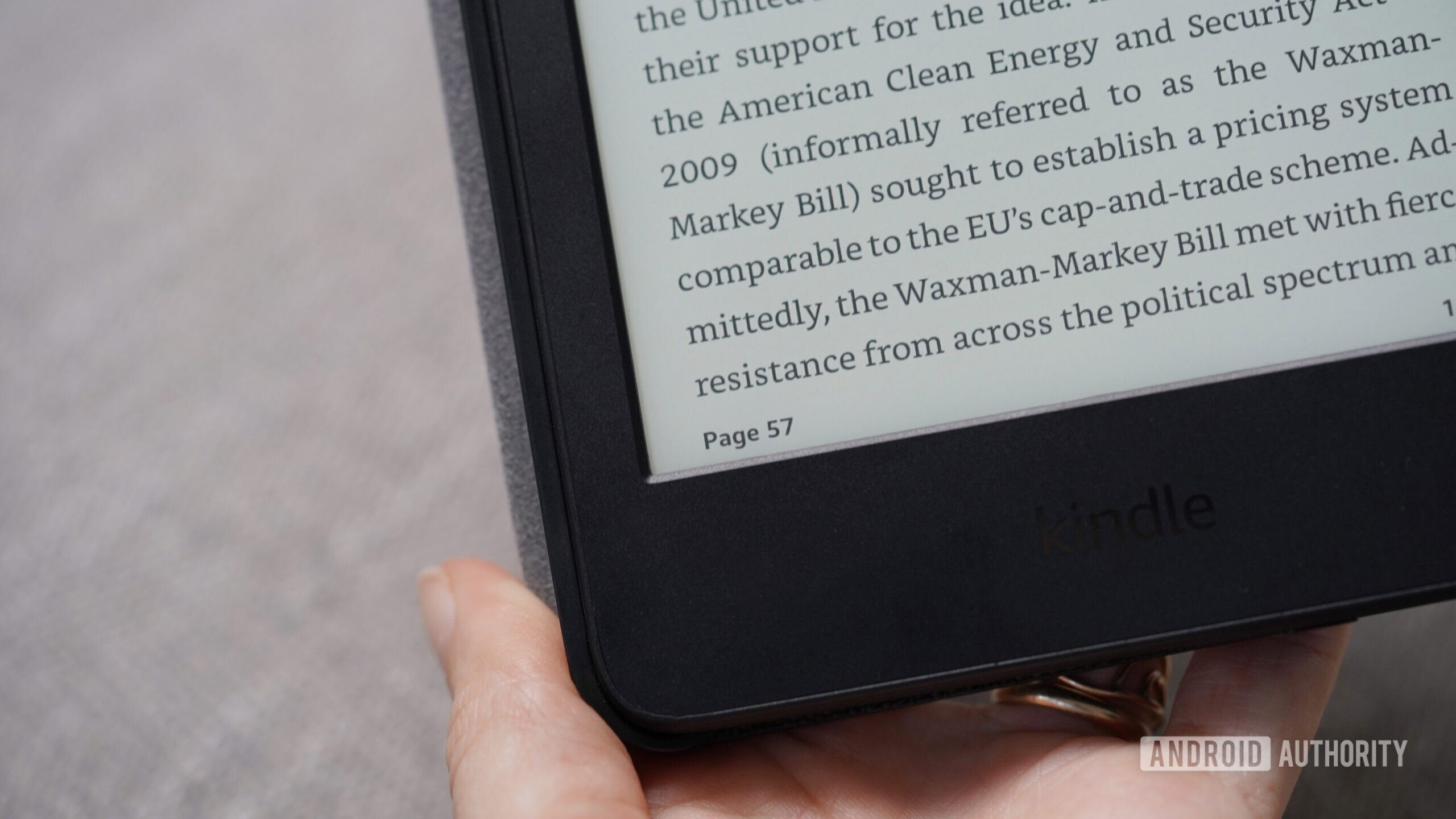 Um Kindle exibe a localização de um usuário via número da página.
