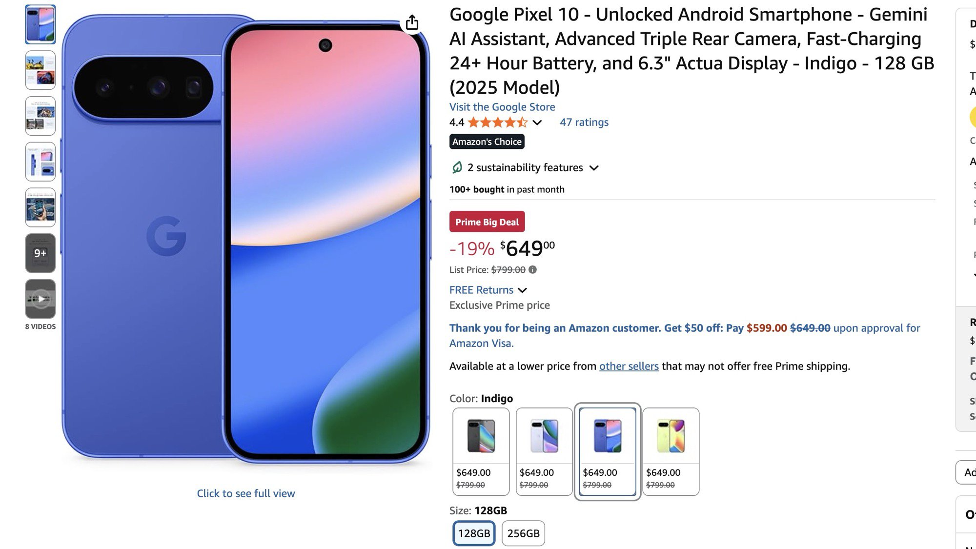 Google Pixel 10 Deal para Amazon Prime Big Deal Days