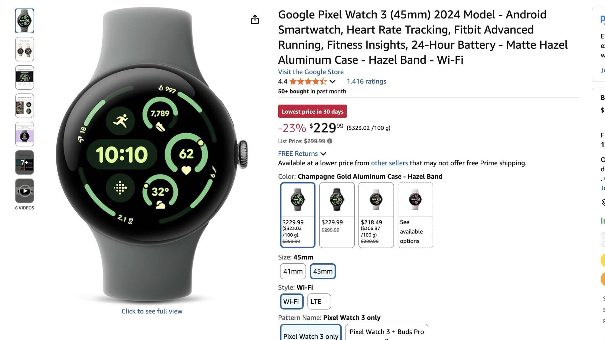 Google Pixel Watch 3 45mm Deal para Amazon Prime Big Deal Days