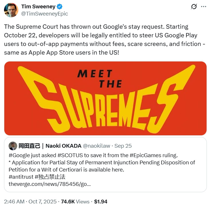 Tim Sweeney no Google perdendo o épico vs google stay